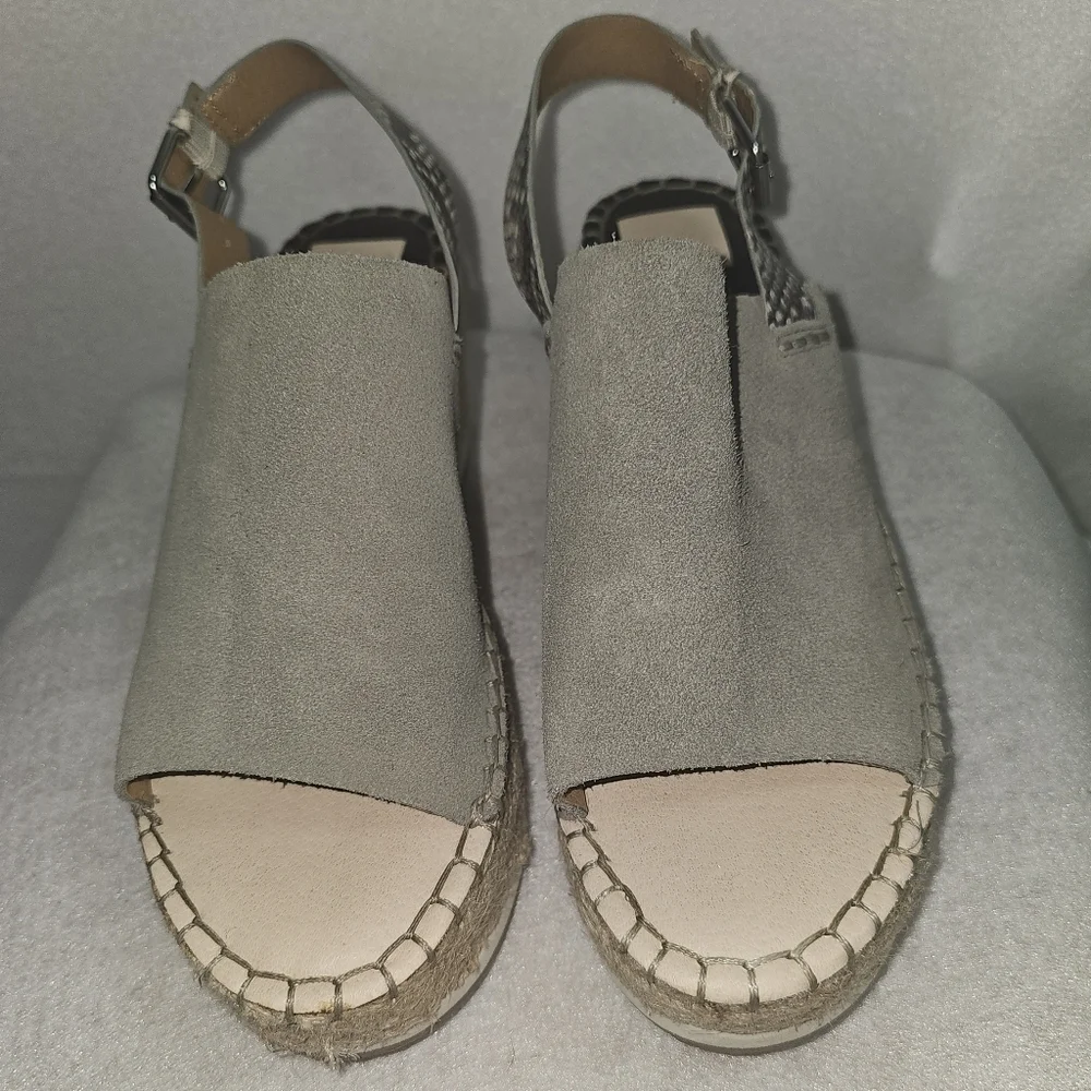 Dolce Vita Women’s Platform Espadrilles Marlo Wedge Green Suede Slingback Sz 9M